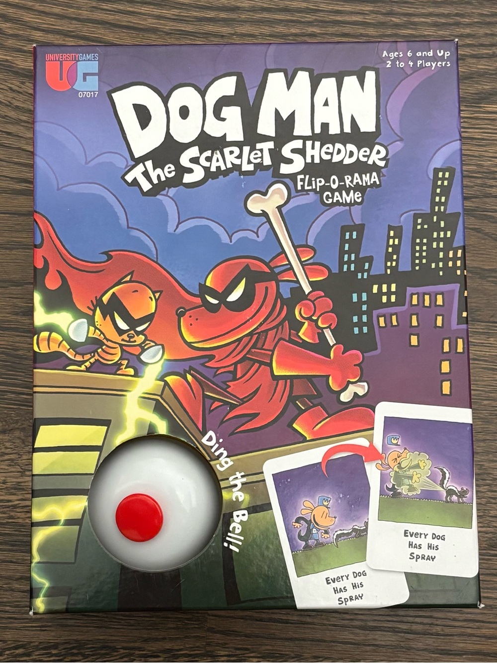 NWT Dog Man The Scarlet Shedder Flip-O-Rama Card Game University Games